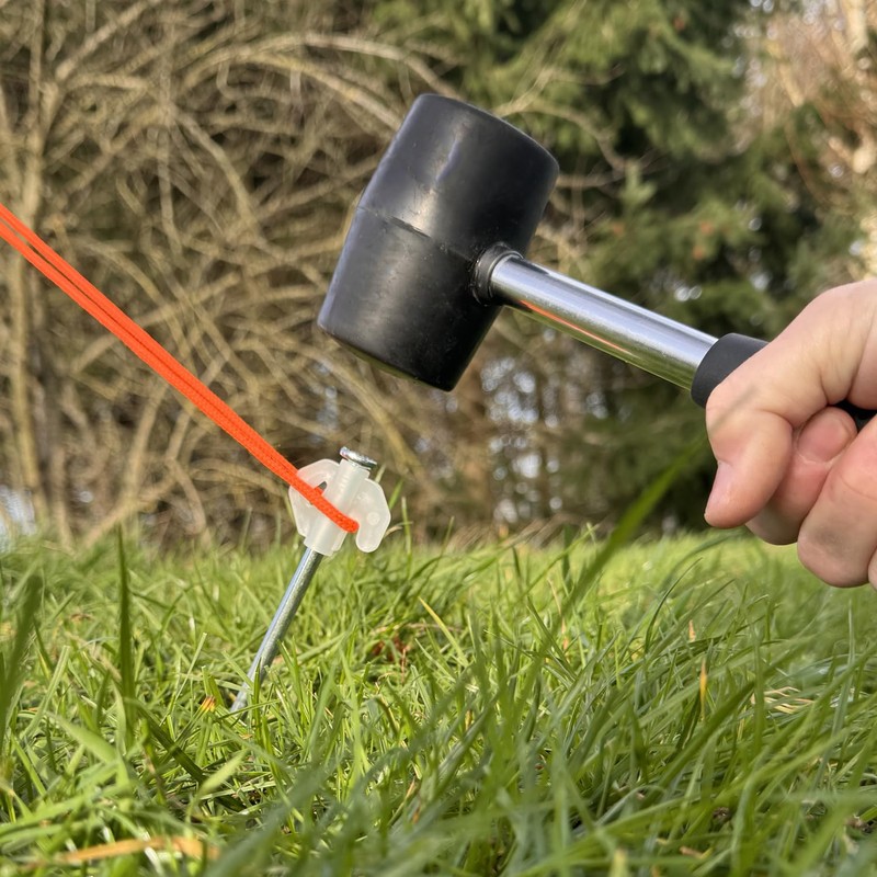 OLPRO Rubber Camping Mallet 16oz with Solid Steel Shaft, Ergonomic