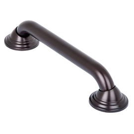 Decorative Shower Grab Bar - 12" Oil Rubbed Bronze Bathroom Grab Bars for Seniors - Non-Slip Bathroom and Household Handicap Safety Bar, Bathroom Bars for Elderly, Wall Handle Secure Grip, & Home Care