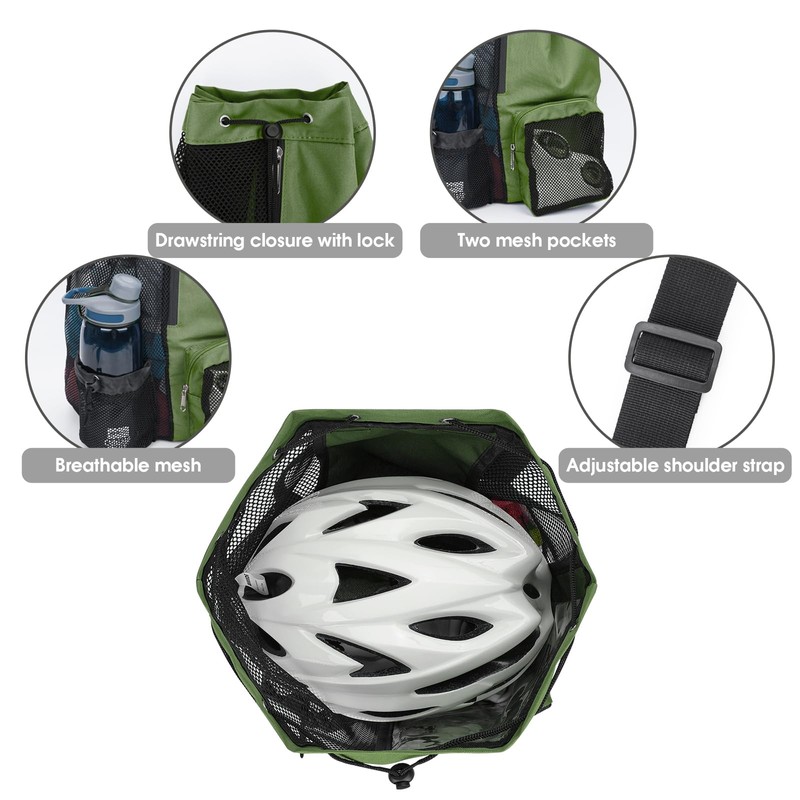 WANDF Swim Bag Mesh Drawstring Backpack with Wet Pocket for
