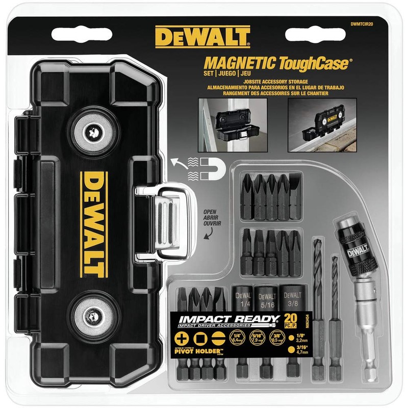 Dewalt 20 Pc Impact Ready Magnet Tough Case Set