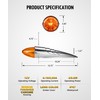 Partsam 5Pcs Amber Torpedo Cab Marker, LED High/Low Brightness Chrome