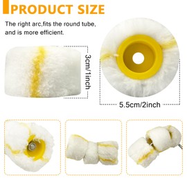 WYXDSDEV 15pcs Pipe Paint Rollers 1.18 inch, Mini Roller Cover Set for Round Pipe, Water Pipe, Fire Pipe, Fence Pipe, Extra Small Paint Brushes, Tiny Painting Tool Replacement Accessories