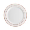 Munfix 100 Rose Gold Rim Plastic Plates Set, 50 Pcs