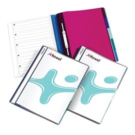 Rexel A4 Five Part File with Colour Coded Tabs, 100 Sheet Capacity - Clear