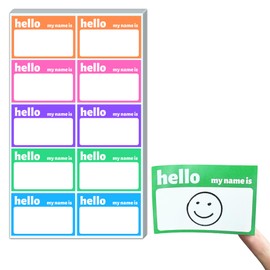 500 Pieces - Hello My Name is Stickers, Name Tag Labels - 5 Colors