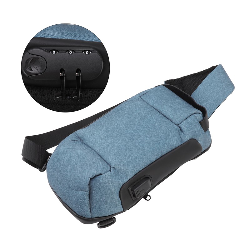 Sling Bag Waterproof Anti Theft with Combination Lock Anti Scratch