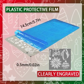 PH PandaHall Christmas Nail Stamping Plates Christmas Tree Wreath Nail Art Designs Snowflakes Snowmen Manicure Art Stencil Bells Santa Claus Nails Design Template for Xmax Manicures Salon, 2pcs