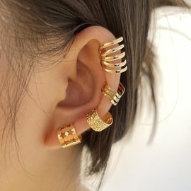 Stocking Stuffers Ear Cuff Earrings Women Trendy Gold Ear Cuffs Non Piercing Clip On Earrings Gold Cartilage Earrings Stuff for Teen Girls Jewelry Gifts