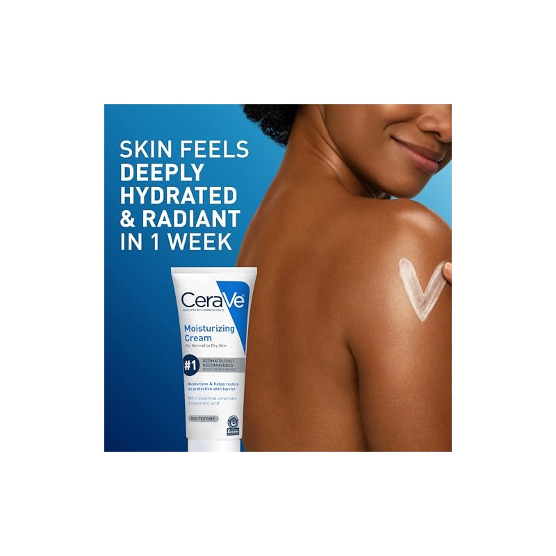 CeraVe Moisturizing Cream, Face Body Moisturizer, Normal to Dry Skin,