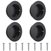 MOROBOR Black Flush Pulls Barn Door Pulls Handles, 4PCS 304