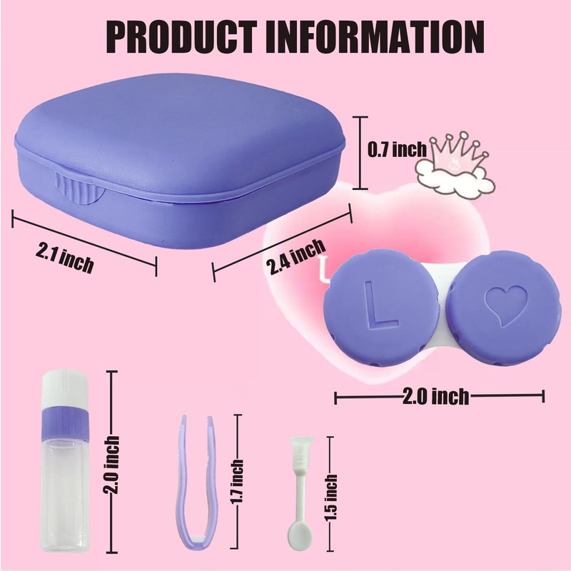 Erewa Contact Lens Case, 2 Pack Portable Contact Lens Box
