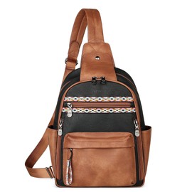 FADEON Sling Bag for Women Crossbody Purse Large Sling Backpack PU Leather Designer Anti Theft Sling Bags 4 RIDF Card Slot