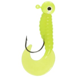 Johnson Swimming Grubs Chartreuse Fishing Bait, Yellow, 3" | 8cm / 1/4 oz