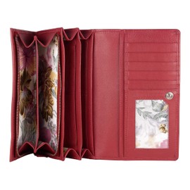 Mou Meraki Women RFID Blocking Genuine Leather Bifold Wallet-Clutch For Women-Shield Against Identity Theft (AQUA)