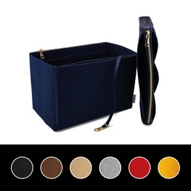 AT Allure-T Handbag Organiser Felt with Zip, Handbag Organiser Bag in Bag Insert, Neverfull mm Organiser, Bag Organiser, Blue M