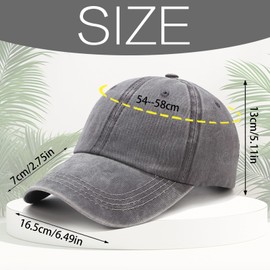 XIEXIESHER Unisex Baseball Cap for Men and Women, 1/2 Pieces, One Size, Metal Closure, Adjustable, 14 Colours, Vintage Baseball Cap, Retro Peaked Cap, UV Protection, Outdoor, Travel, Fishing, Camping