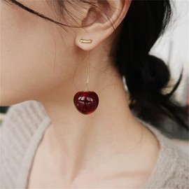 ALRNBY Cherry Earrings for Women Gold Dangle Earrings for Girls Trendy Jewelry