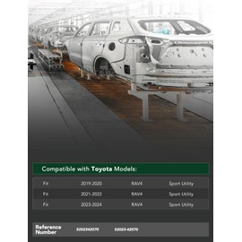YHTAUTO Rear Bumper Reinforcement Impact Bar Aluminum Compatible with Toyota RAV4 2019-2024 Sport Utility, Bumper Face Bar Reinforcement Beam