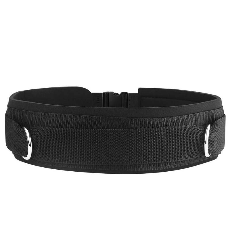 HYVAWO Waist Belt Neoprene Padded Gym Pulley Strap with Rings