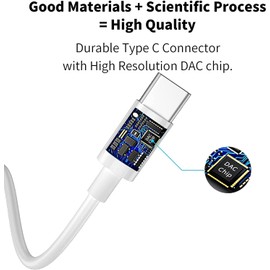 Honor 70 Headphones USB C Headphones Type C Earphones In-Ear Wired Headphones with Mic and Volume Control HiFi Stereo Earbuds For Honor 70