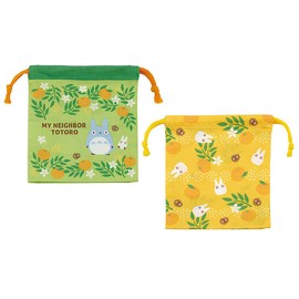 Skater KB64WN-A My Neighbor Totoro Drawstring Bag with Gusset, 2 Piece Set, Studio Ghibli