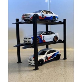 Handmade Double Car Lift 1:24 Scale Diecast Model Display Stand - Choose Your Color! - Green