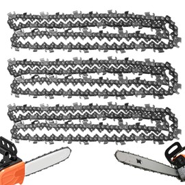 Sporgo Saw Chains, Pack of 3, Chainsaw Chain, 30 cm, 3/8 Inch, 1.1 mm, 45 TG, Non-Return Chainsaw Chain Compatible with Ryobi OCS1830, Bosch, Greenworks AKE30Li AKE30S etc