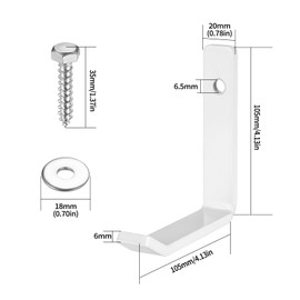 Pack of 2 Wall Hooks Garage Hooks, Heavy Duty Hooks Garage Hooks, Device Hooks, Ladder Hooks, Wall Hooks for Screwing J Hooks, Universal Hooks, Wall Mount for Hanging Garage Garden Hose, White