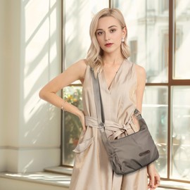 Gladdon Crossbody Bag for Women Fashion Nylon Shoulder Purses Designer Handbags with Adjustable Strap, Grey