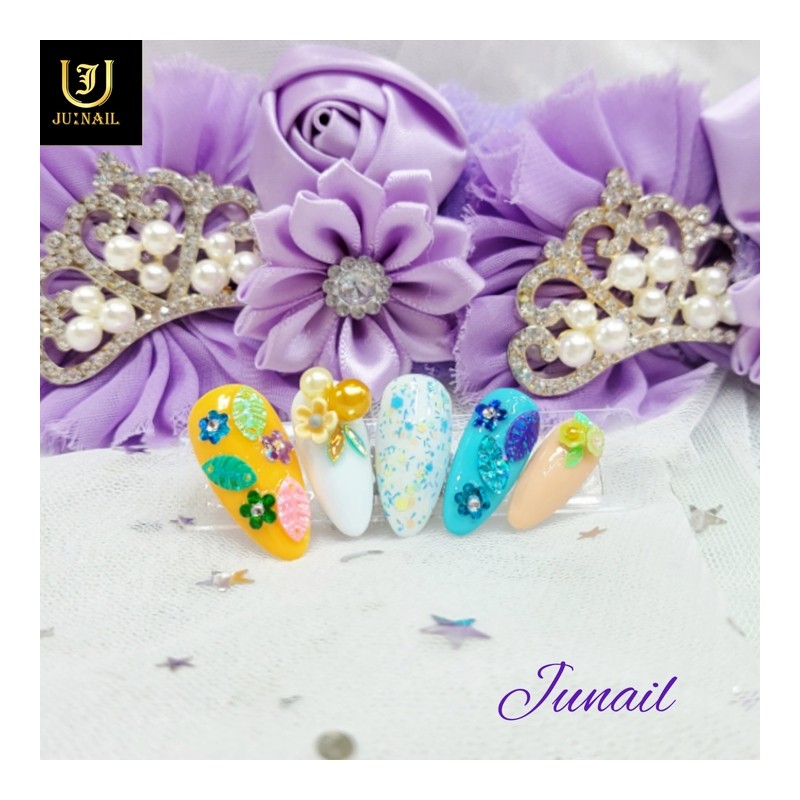 Early summer handmade nail tips - Long ballerina / 초여름