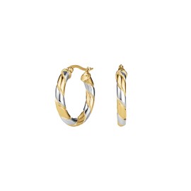 Rosefield Women's Duotone Swirl Gold-Tone Hoop Earrings, 2.4cm