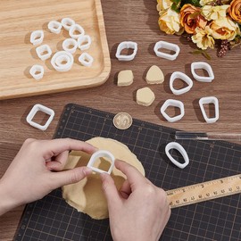 UNICRAFTALE 10 Sets 10 Styles Polymer Clay Cutters Set for Earrings Making Flower Clay Modeling Tools Geometric Studs Clay Molds Cutters for Polymer Clay Lovers Earring Jewelry Making