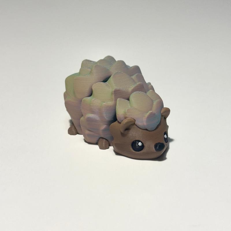 Flexi Hedgehog - 3D Printed Articulating Figure - Color: Clay