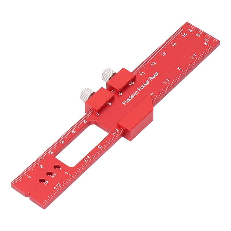 6 Inch Woodworking Ruler Adjustable Sliding Stop Aluminum Alloy Pocket
