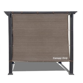 Sun Shade Privacy Panel with Grommets on 4 Sides for Patio, Awning, Window Cover, Pergola or Gazebo (Mocha Brown, 8' x 8')