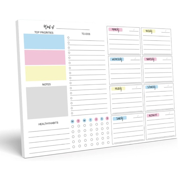 2025 Weekly Planner Pad, Without Fixed Date (52 Pages), Desk