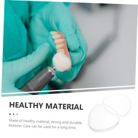 BIUDECO Heart Shaped Denture Case 2pcs Set Portable Denture Holder for Women Convenient Travel Mouth Guard Container