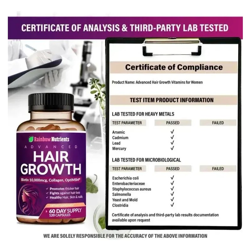 3x 24-in-1 Advanced Hair Growth Vitamins Stops Hair Loss