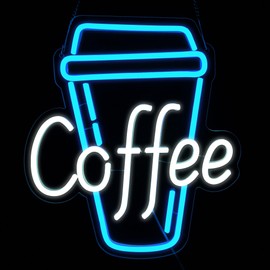 Blecode Coffee Neon Sign for Wall Decor Bright Led Neon Light for Business Sign Coffee Led Lights for Coffee Store Cafe Shop Bars Restaurant Hotels Salons Clubs Coffee Lovers Size 12.0*13.6in(XD341)