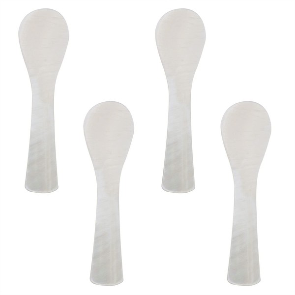 ZZHXSM 4pcs Shell Stirring Spoon 7cm White Shell Ice Cream