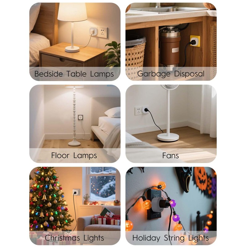 Syantek Remote Control Outlet, Wireless Remote Light Switch Kit, 15A/1875W,