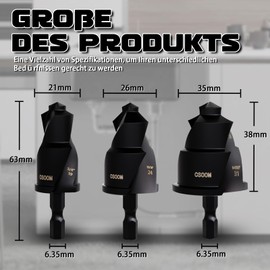 CSOOM PVC Pipe Reamer Hex Shank (15-31 mm), Reamer for Plastic Pipe Fittings, PVC Fitting Saver, Plastic Pipe Fitting, Reamer for Plumbing, Enlarging Water Pipes, Pack of 3