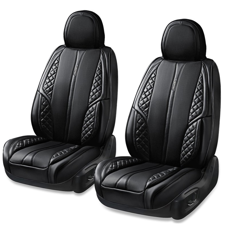 CAR PASS Nappa Leather Car Seat Covers Front Seats Only,