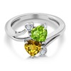 Gem Stone King 925 Sterling Silver Green Peridot Yellow Citrine