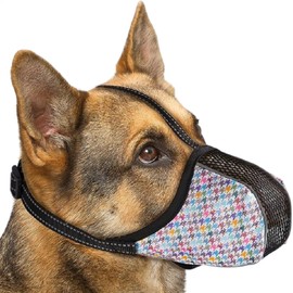 Dog Mouth Guard, Soft Covered, Adjustable, Breathable Pet Mouth Guard, Puppy Training Muzzle Prevents Biting, Wildlife Scavenging, Allows Panting