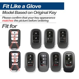 INFIPAR Fit for Honda Key Fob Cover for CR-V HR-V Pilot Accord Civic Key Fob Cover Case Shell TPU Remote Holder Protector Keyless Entry Sleeve Accessories, with Key Chain, Red