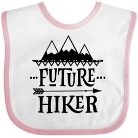 inktastic Future Hiker Kids Hiking Baby Bib White and Pink 2dd6c