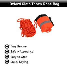 Oxford Cloth Throw Rope Bag Life Saving Reflective Rope Water Floating Bag High Visibility Outdoor Saving Equipment for Water Sports Water Rescuing for Water Rope Bags