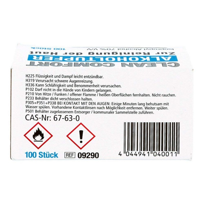 Clean Comfort Alcohol Swabs Pack of 100