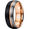 THREE KEYS JEWELRY 8mm Black and Silver Tungsten Wedding Ring